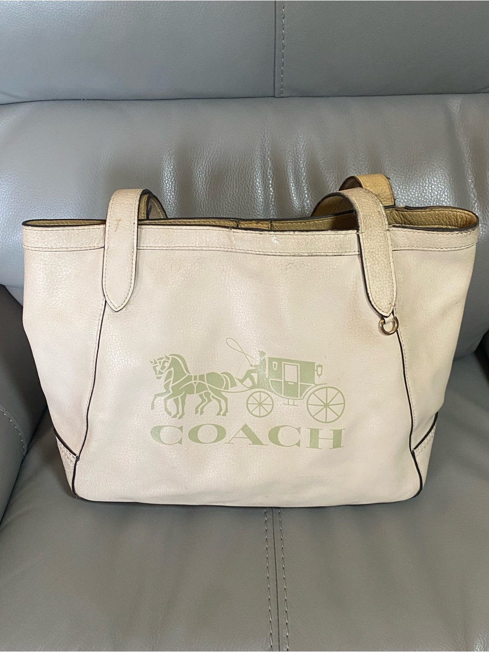 COACH Horse and Carriage Leather Logo Tote